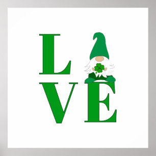 Kärlek Irish Gnome Poster