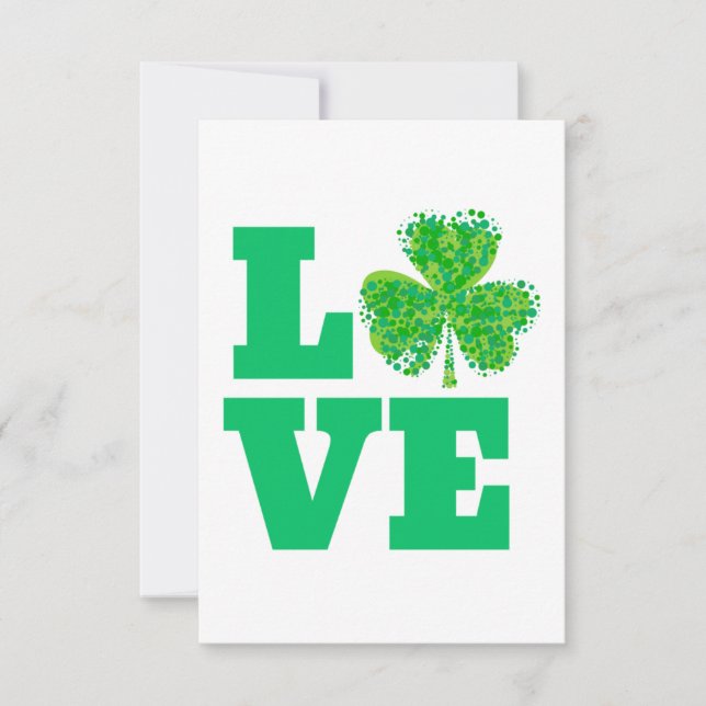 Kärlek Irish St. Patrick's Day Ireland Grönt Luv Inbjudningar (Framsida)