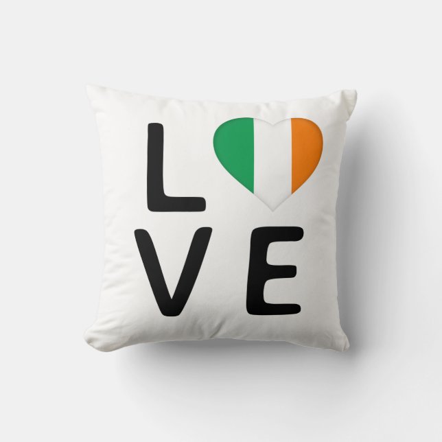 Kärlek - Irland Flagga Kudde (Framsida)