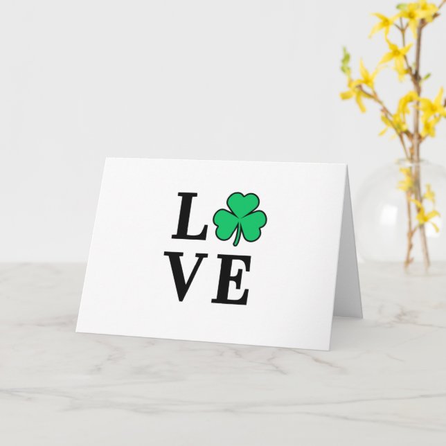 KÄRLEK Irland Klöver Shamrock Allt syfte Filta Kort (Gul blomma)
