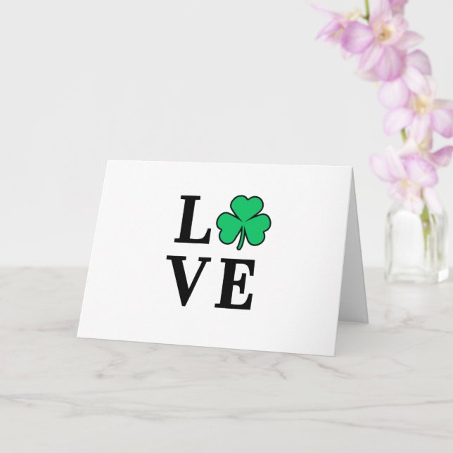 KÄRLEK Irland Klöver Shamrock Minimal Allt Syfte Kort (Orkide)