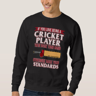 Kärlek Is Cricket Player Sports Team Coach Graph Lång Ärmad Tröja