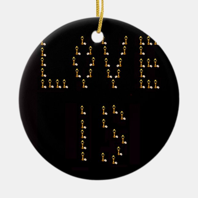 Kärlek is julgransprydnad keramik (Framsidan)