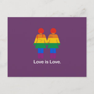 KÄRLEK IS KÄRLEK LESBISK COUPLE -.png Vykort