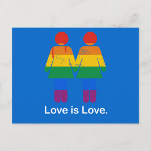 KÄRLEK IS KÄRLEK LESBISK COUPLE -.png Vykort