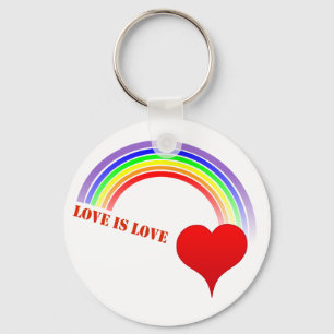 KÄRLEK IS KÄRLEK Rainbow Hjärtnyckelring Nyckelring