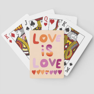 KÄRLEK IS KÄRLEK ROSA LILA PRIDE LESBISK FLAGGA  CASINOKORT