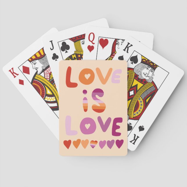 KÄRLEK IS KÄRLEK ROSA LILA PRIDE LESBISK FLAGGA  CASINOKORT (Baksidan)