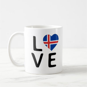 KÄRLEK - ISLANDET FLAGGA KAFFEMUGG