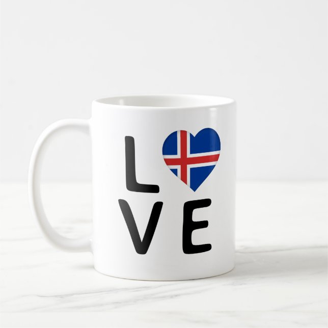 KÄRLEK - ISLANDET FLAGGA KAFFEMUGG (Vänster)