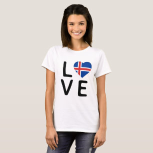 KÄRLEK - ISLANDET FLAGGA T SHIRT