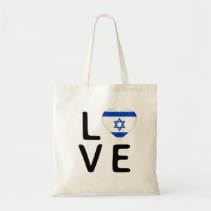 Kärlek - Israel Flagga Tygkasse