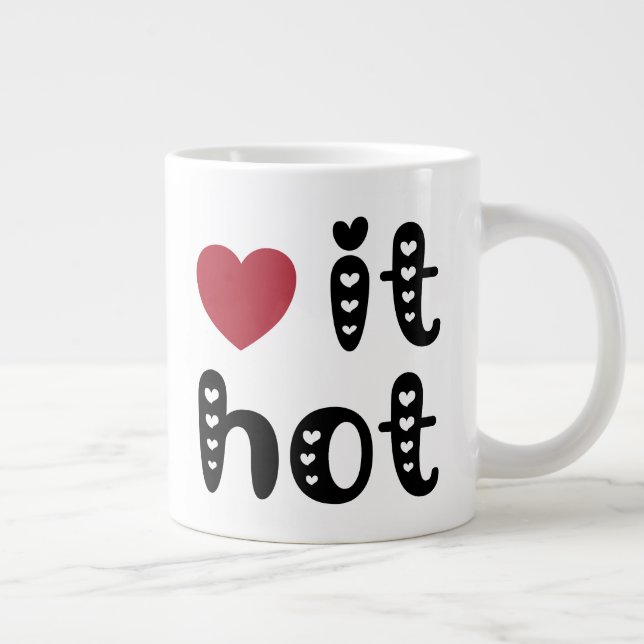 Kärlek IT-Hett med hjärtan Jumbo Mugg (Höger)