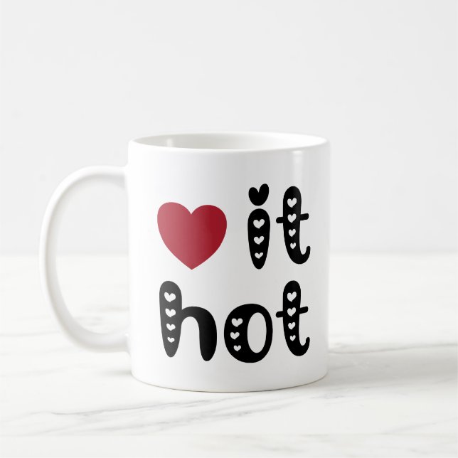 Kärlek IT-Hett med hjärtan Kaffemugg (Vänster)