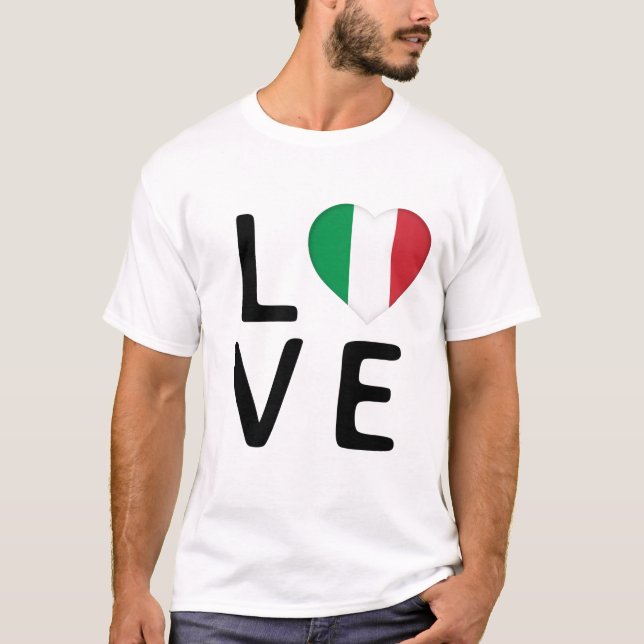 KÄRLEK - ITALIEN FLAGGA T SHIRT (Framsida)