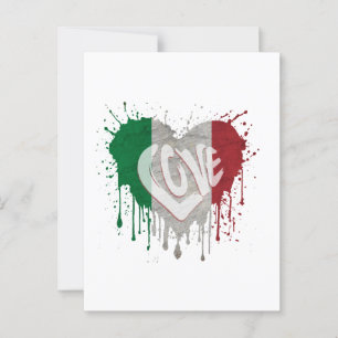 Kärlek Italien Flagga Vykort