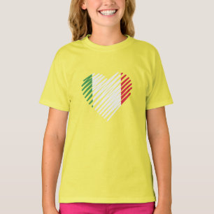 Kärlek Italien Heart Italia Shirt Italienska rötte T