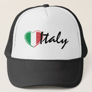 Kärlek Italien Italia Heart Flagga Truckerkeps