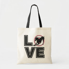 Kärlek italiensk greyhound Black Typography Silhou Tygkasse