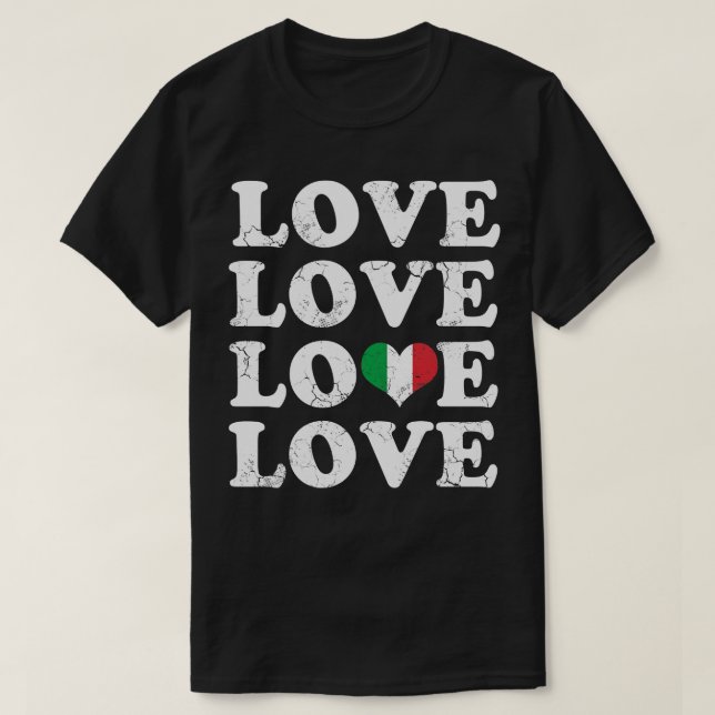 Kärlek Italienska Flagga Heart Italien Italia T Shirt (Design framsida)