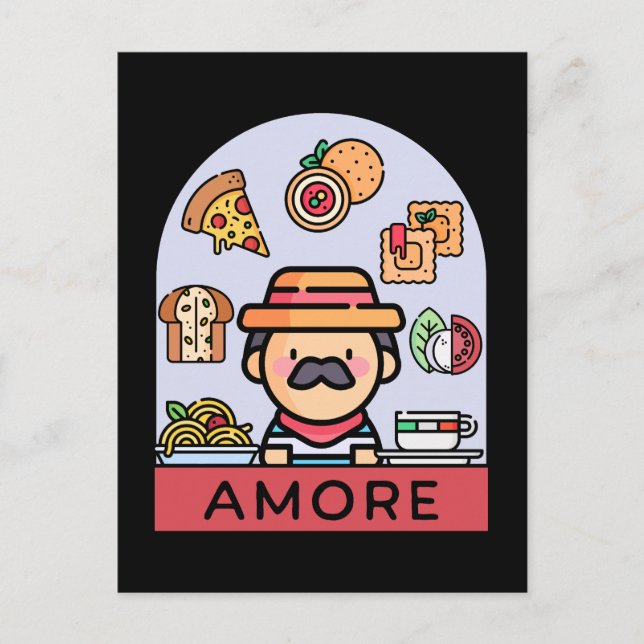 Kärlek Italienska livsmedelsverket Vykort (Framsida)