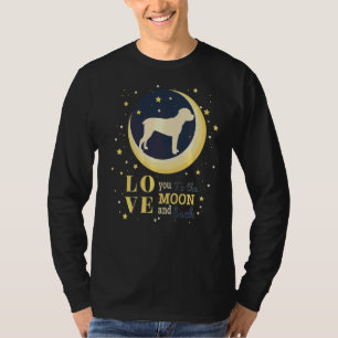 Kärlek italienska Mastiff-Käppen Corso till Måne T Shirt