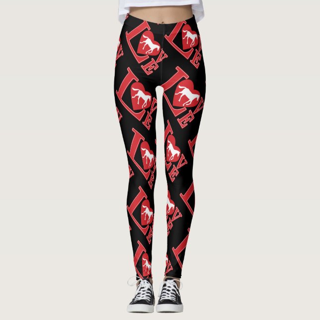 Kärlek, jag älskar hästar leggings (Framsida)