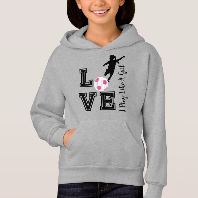 Kärlek - jag spelar som en flicka - Rosa Tee (Framsida)