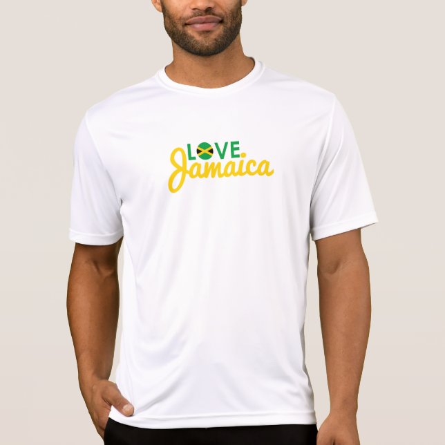 Kärlek Jamaica Flagga T Shirt (Framsida)