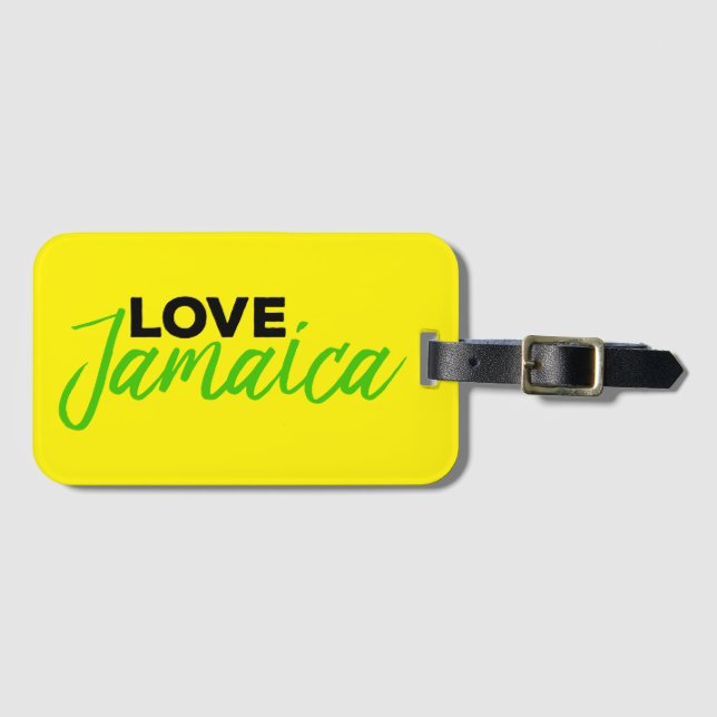 Kärlek Jamaica Jamaican Flagga Färg Bagagebricka (Framsida horisontal)