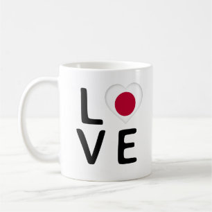 Kärlek - Japan Flagga Kaffemugg