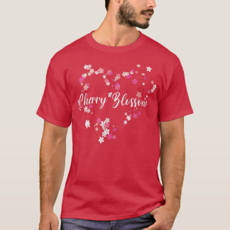 Kärlek japansk Sakura Cherry Blommar Flower Heart  T Shirt