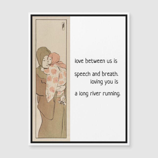 Kärlek, japanskt Mor Child Haiku Magnetic Card (Framsida)