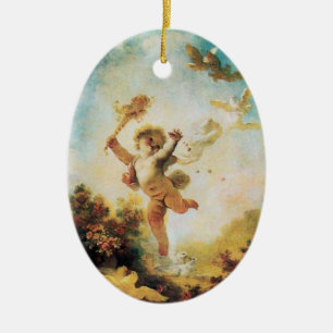 KÄRLEK JESTER, CUPID MONOGRAM Orange Agatha Julgransprydnad Keramik