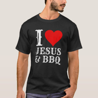 Kärlek Jesus BBQ Proud Christian Food Grill Kött S T Shirt