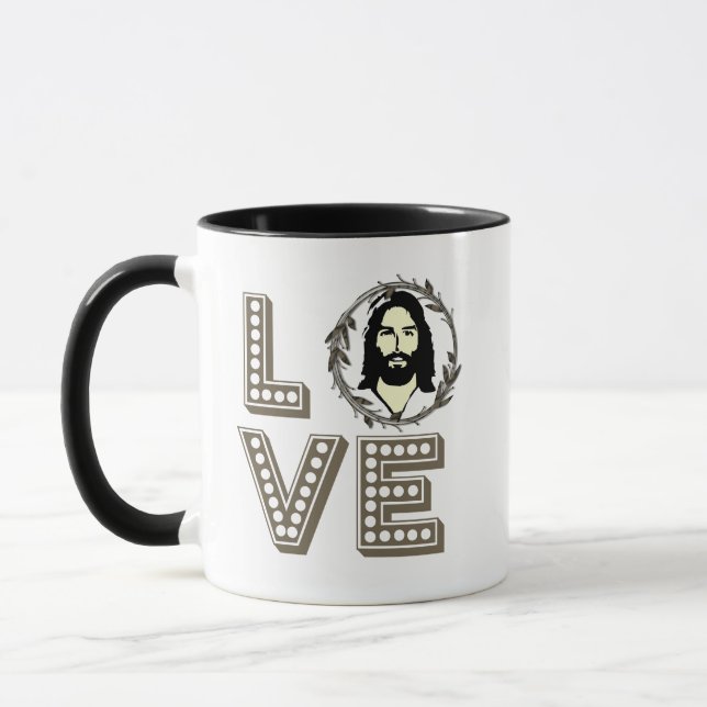 Kärlek Jesus Coffee Mugg, populära bibelcitat Vers Mugg (Vänster)