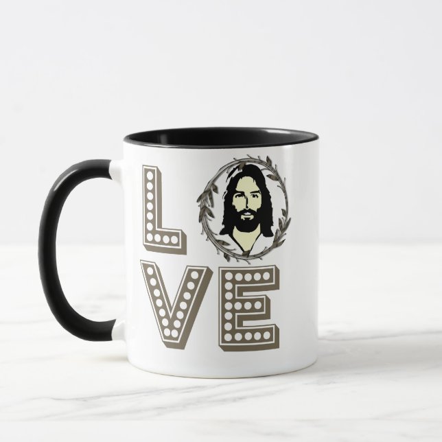 Kärlek Jesus Coffee Mugg, Religiösa Christian Mugg (Vänster)