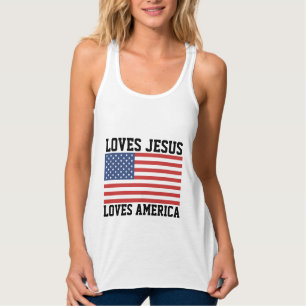 KÄRLEK JESUS KÄRLEK AMERICA PATRIOTIC CHRISTIAN LINNE MED RACERBACK