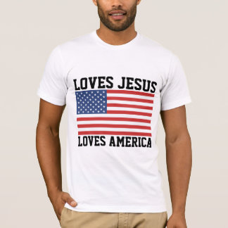 KÄRLEK JESUS KÄRLEK AMERICA PATRIOTIC CHRISTIAN T SHIRT