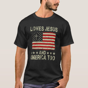 Kärlek Jesus och Amerika för kristdemokrat T Shirt