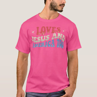 Kärlek Jesus och Amerika för kristen 4 juli T Shirt