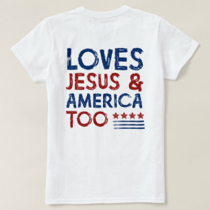 Kärlek Jesus och Amerika för Shirt T