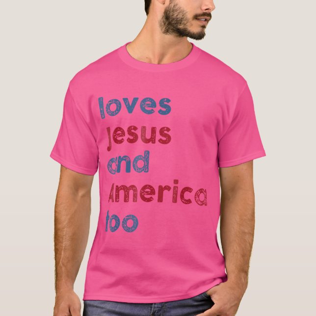 Kärlek Jesus och Amerika T Shirt (Framsida)
