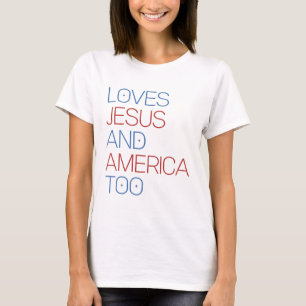 Kärlek Jesus och även USA T Shirt