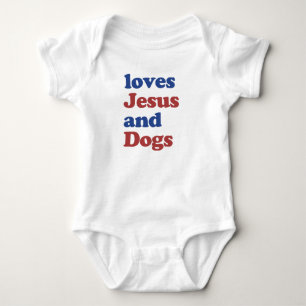 Kärlek Jesus och Hundar Cute Baby Gift T Shirt