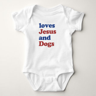 Kärlek Jesus och Hundar Cute Baby Gift T Shirt