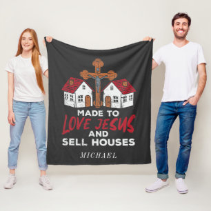 Kärlek Jesus och säljhus i Gods Agent Fleecefilt