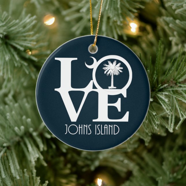 KÄRLEK Johns Island, South Carolina Julgransprydnad Keramik (Träd)