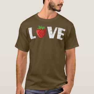 Kärlek jordgubbar Cute Girls Boys Strawberry Fruit T Shirt