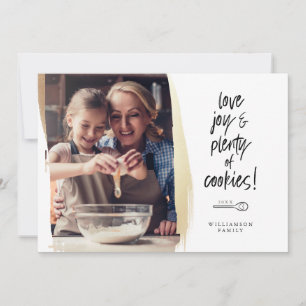 Kärlek Joy & Cookies Family Baking Photo Julkort